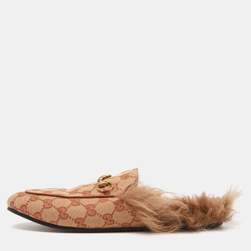 Gucci Beige GG Canvas and Leather Princetown Horsebit Flat Mules Size 38.5 - Gucci - Modalova