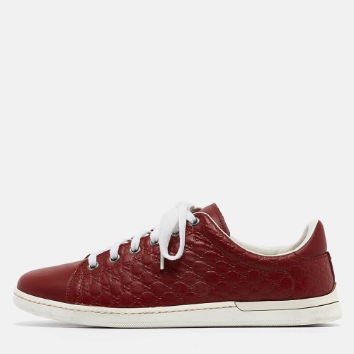 Gucci Red Microguccissima Leather Low Top Sneakers Size 37 - Gucci - Modalova