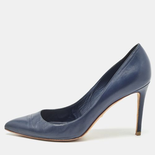 Gucci Navy Blue Leather Pointed Toe Pumps Size 38.5 - Gucci - Modalova