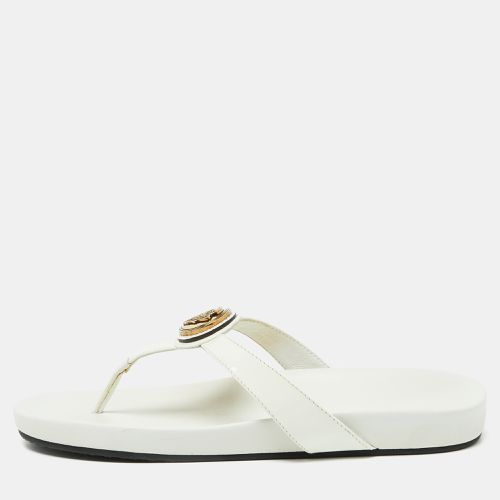 Gucci White Patent Leather Hysteria Thong Flat Slide Sandals Size 38.5 - Gucci - Modalova