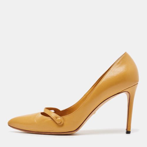 Leather Mustard Leather Pointed Toe Pumps Size 38.5 - Gucci - Modalova