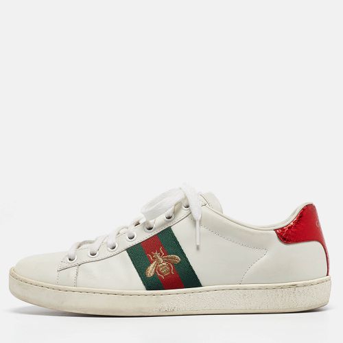 Gucci White Leather Web Ace Sneakers Size 38 - Gucci - Modalova