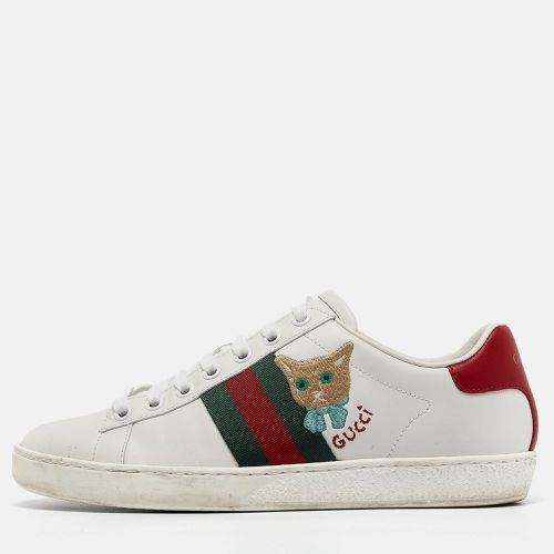 Gucci White Leather Web Ace Low Top Sneakers Size 36 - Gucci - Modalova