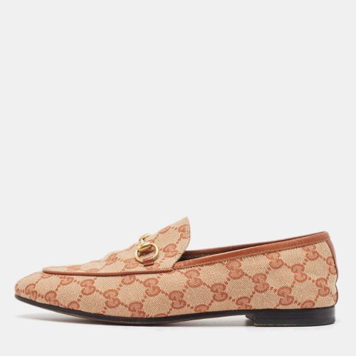 GucciBrown/Beige GG Canvas Jordaan Loafers Size 38 - Gucci - Modalova