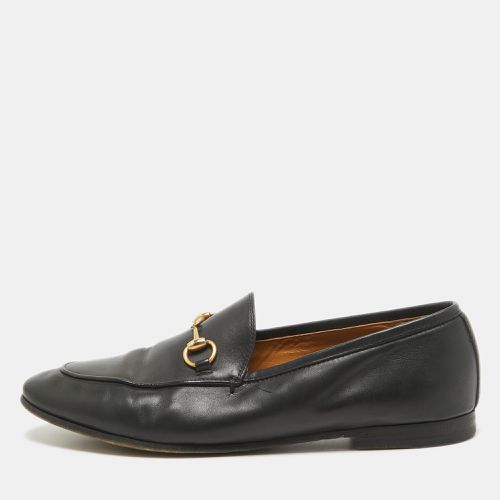 Gucci Black Leather Jordaan Slip On Loafers Size 38 - Gucci - Modalova