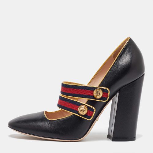 Gucci Black Leather Carly Mary Jane Pumps Size 38 - Gucci - Modalova