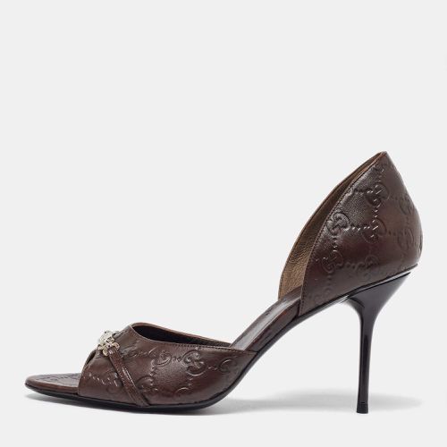 Ssima Leather Horsebit D'orsay Peep Toe Pumps Size 40.5 - Gucci - Modalova