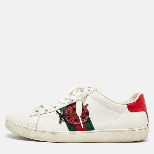 Gucci White/Red Leather and Snake Embossed Leather Ace Pineapple Sneakers Size 36 - Gucci - Modalova