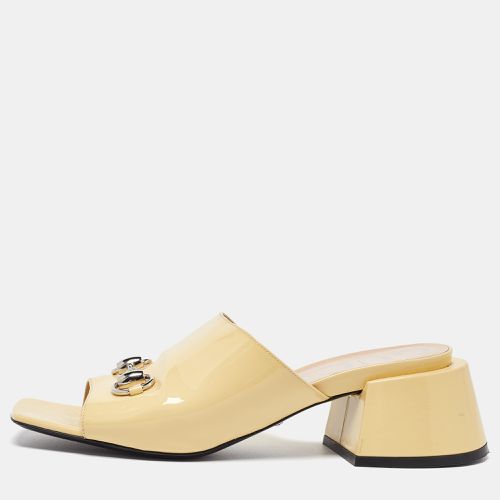 Gucci Yellow Patent Leather Lexi Horsebit Slide Sandals Size 39 - Gucci - Modalova