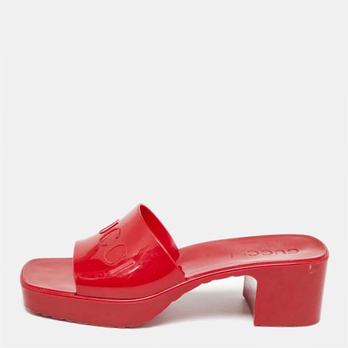 Rubber Logo Embossed Slide Sandals Size 36 - Gucci - Modalova