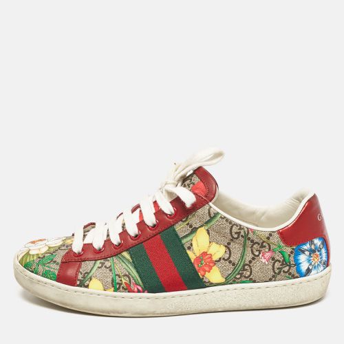 Gucci Beige/Brown GG Supreme Canvas Floral Print Ace Sneakers Size 35.5 - Gucci - Modalova