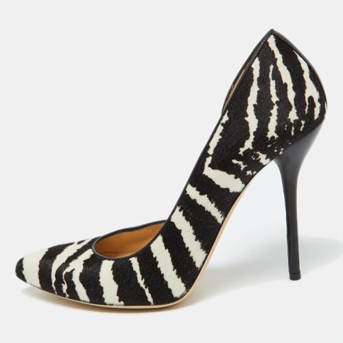 Gucci White/Brown Zebra Pony Hair Pointed D'Orsay Pumps Size 38 - Gucci - Modalova