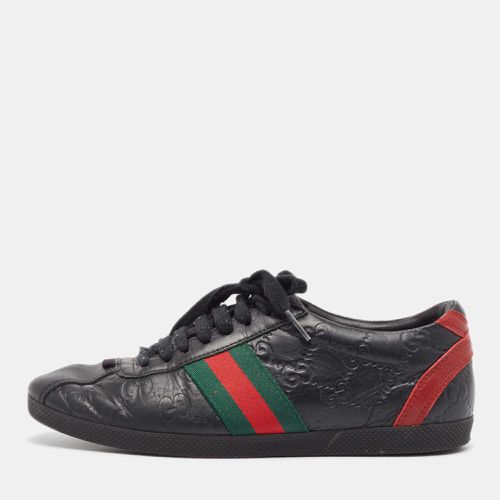 Gucci Black Leather Web Low Top Sneakers Size 36 - Gucci - Modalova