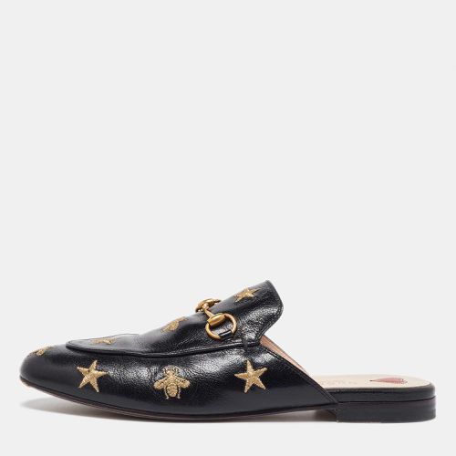 Gucci Black Leather Star and Bee Embroidered Princetown Mules Size 38.5 - Gucci - Modalova