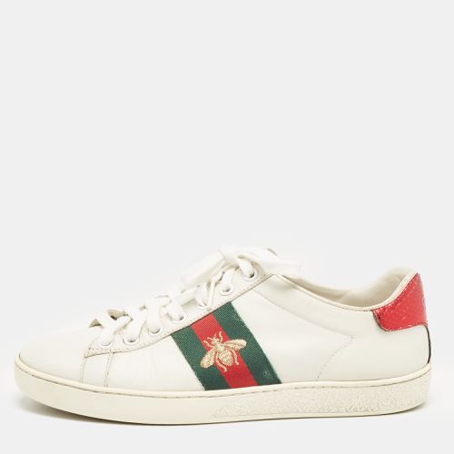 Gucci White Leather Ace Low Top Sneakers Size 35.5 - Gucci - Modalova