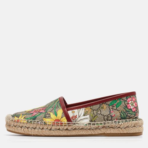 Gucci Beige/Brown GG Supreme Canvas Pilar Print Espadrille Flats Size 36.5 - Gucci - Modalova