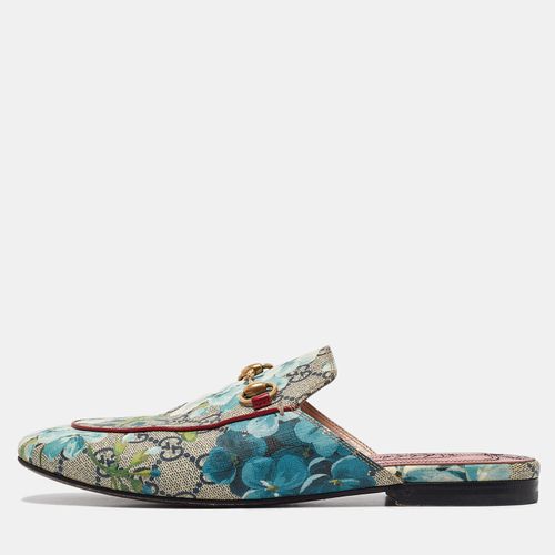 Gucci Grey Flower Print Princetown Flat Mules Size 37 - Gucci - Modalova