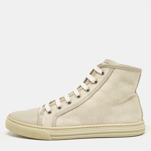 Gucci Grey GG Canvas and Leather High Top Sneakers Size 37 - Gucci - Modalova