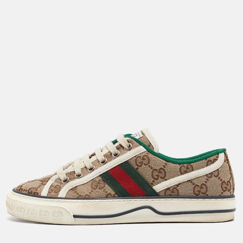 Gucci Brown Canvas Tennis 1977 Lace Up Sneakers Size 35.5 - Gucci - Modalova