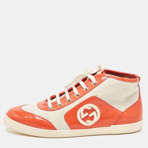 Gucci Orange Canvas and Patent Leather GG High Top Sneakers Size 37 - Gucci - Modalova