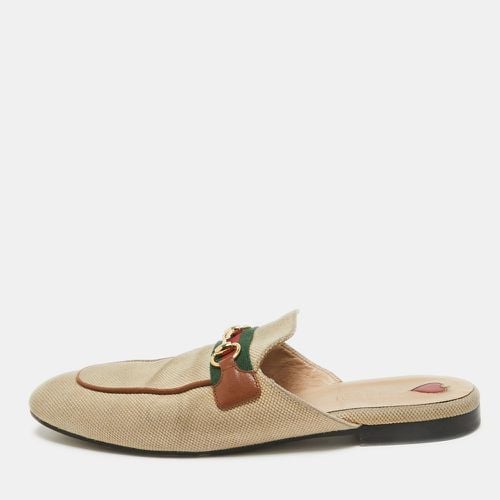 Gucci Beige Canvas Web Princetown Mules Size 40 - Gucci - Modalova