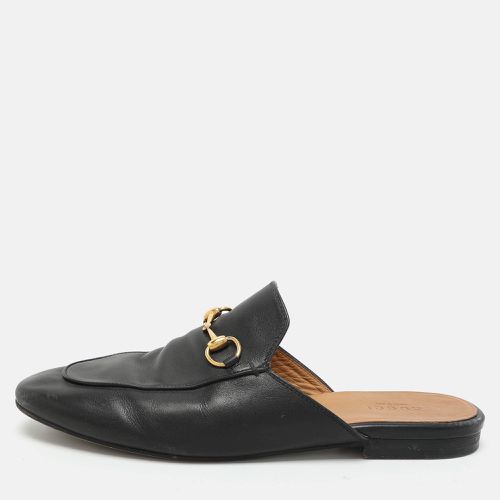 Gucci Black Leather Princetown Horsebit Mules Size 38.5 - Gucci - Modalova