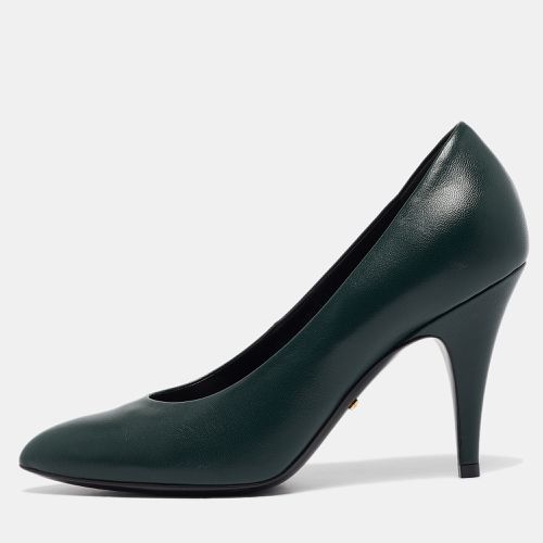 Gucci Green Leather Pointed Toe Pumps Size 37.5 - Gucci - Modalova