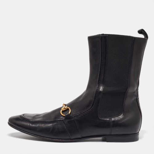 Leather and Elastic Horsebit Ankle Boots Size 41 - Gucci - Modalova