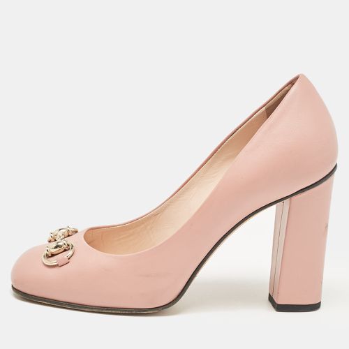 Gucci Pink Leather Horsebit Block Heel Pumps Size 36.5 - Gucci - Modalova