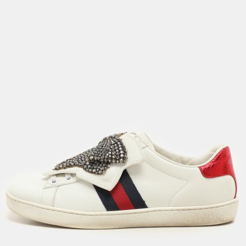Leather Ace Removable Patch Low Top Sneakers Size 36.5 - Gucci - Modalova