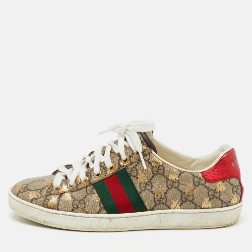 Gucci Beige/Brown GG Supreme Canvas Bee Web Ace Sneakers Size 37.5 - Gucci - Modalova