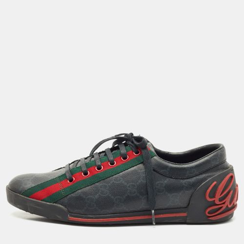 Gucci Black GG Supreme Canvas Classic Web Script Low Top Sneakers Size 39 - Gucci - Modalova