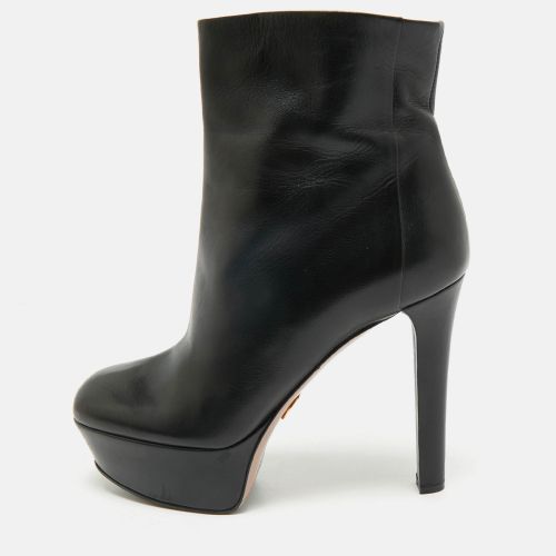 Gucci Black Leather Ankle Length Platform Boots Size 38 - Gucci - Modalova