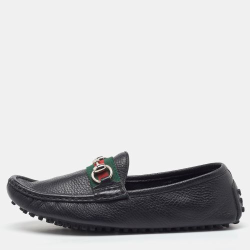 Gucci Black Leather Web Horsebit Slip On Loafers Size 37 - Gucci - Modalova