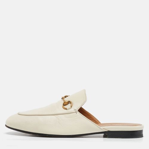 Gucci White Leather Princetown Horsebit Mule Sandals Size 38.5 - Gucci - Modalova