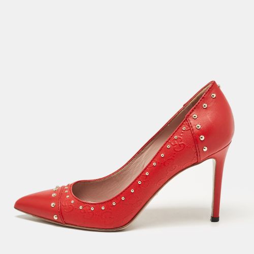 Gucci Red Leather Studded Pointed Toe Pumps Size 38 - Gucci - Modalova