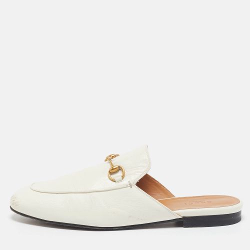 Gucci White Leather Princetown Horsebit Mule Sandals Size 39 - Gucci - Modalova