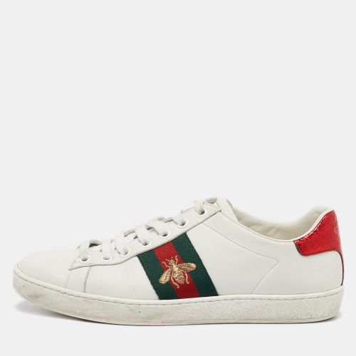 Gucci White Leather Ace Bee Embroidered Low Top Sneakers Size 36 - Gucci - Modalova