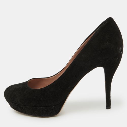 Gucci Black Suede Round Toe Platform Pumps Size 39 - Gucci - Modalova