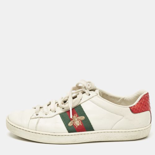 Gucci White Leather Ace Bee Embroidered Low Top Sneakers Size 37 - Gucci - Modalova