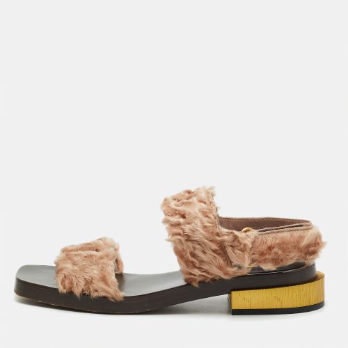 Gucci Beige Fur Slingback Sandals Size 37 - Gucci - Modalova