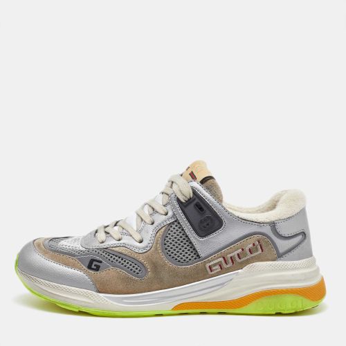 Gucci Silver/Brown Leather and Mesh Ultrapace Low Top Sneakers Size 37.5 - Gucci - Modalova