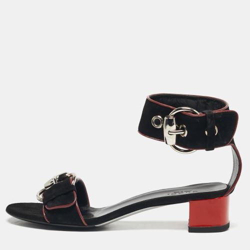 Gucci Size 35.5 Black Leather and Suede Ankle Strap Sandals - Gucci - Modalova