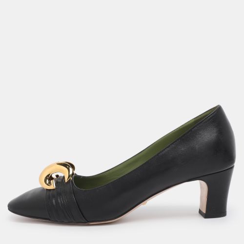 Gucci Black Leather Malaga Kid Square Toe Pumps Size 38 - Gucci - Modalova