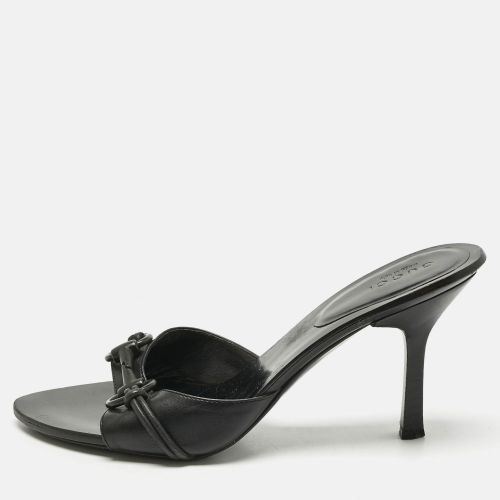 Gucci Black Leather GG Interlocking Slide Sandals Size 36.5 - Gucci - Modalova