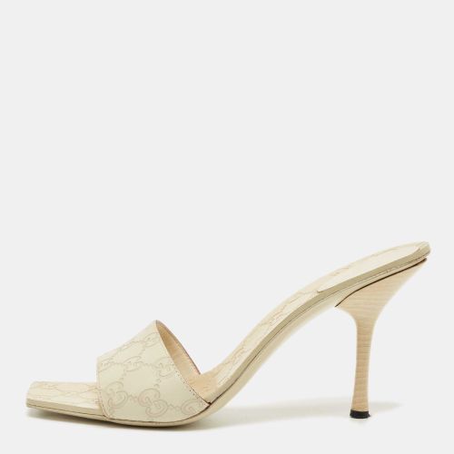 Gucci Cream Guccissima Leather Slide Sandals Size 41 - Gucci - Modalova