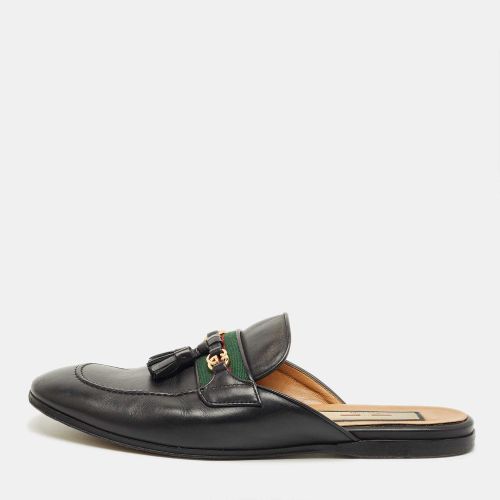 Gucci Black Leather Tassel Princetown Flat Mules Size 38 - Gucci - Modalova