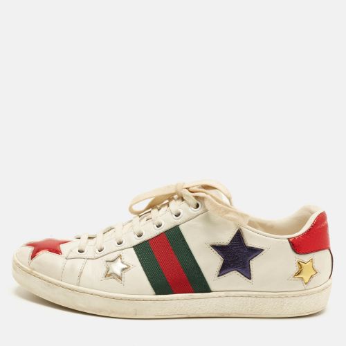 Ace Size 37.5 Leather and Python Embossed Web Star Low Top Sneakers - Gucci - Modalova