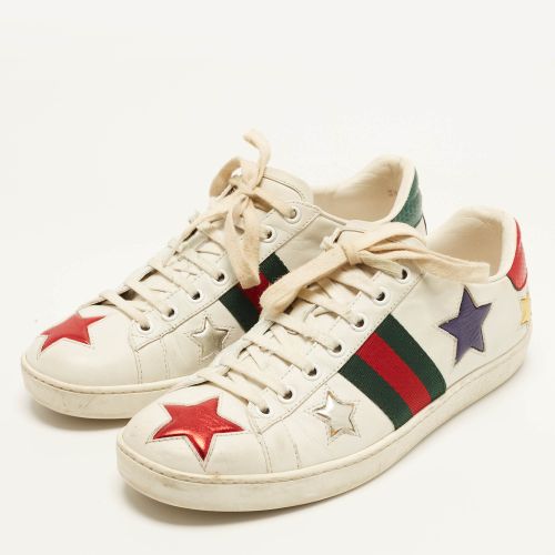 Ace Size 37.5 Leather and Python Embossed Web Star Low Top Sneakers - Gucci - Modalova