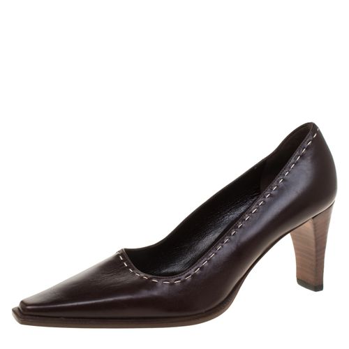 Gucci Brown Leather Pointed Toe Pumps Size 34 - Gucci - Modalova